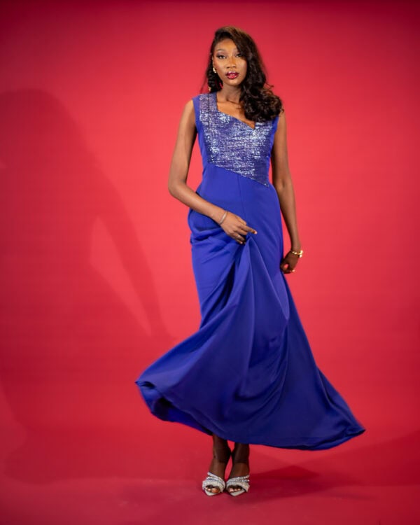 Une robe comme un boubou (Bleu) – Image 4