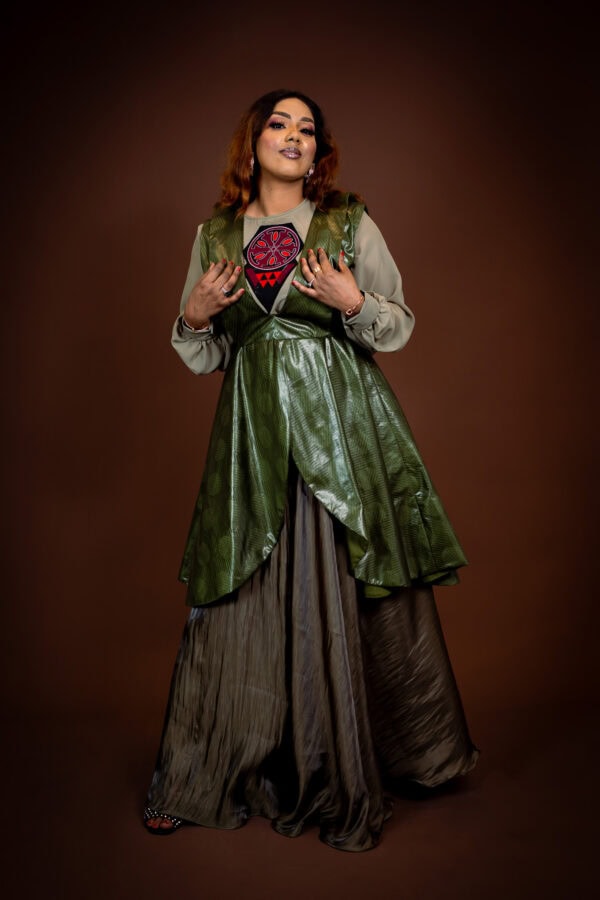 Shogun Combo Dress(Vert olive) - Image 7