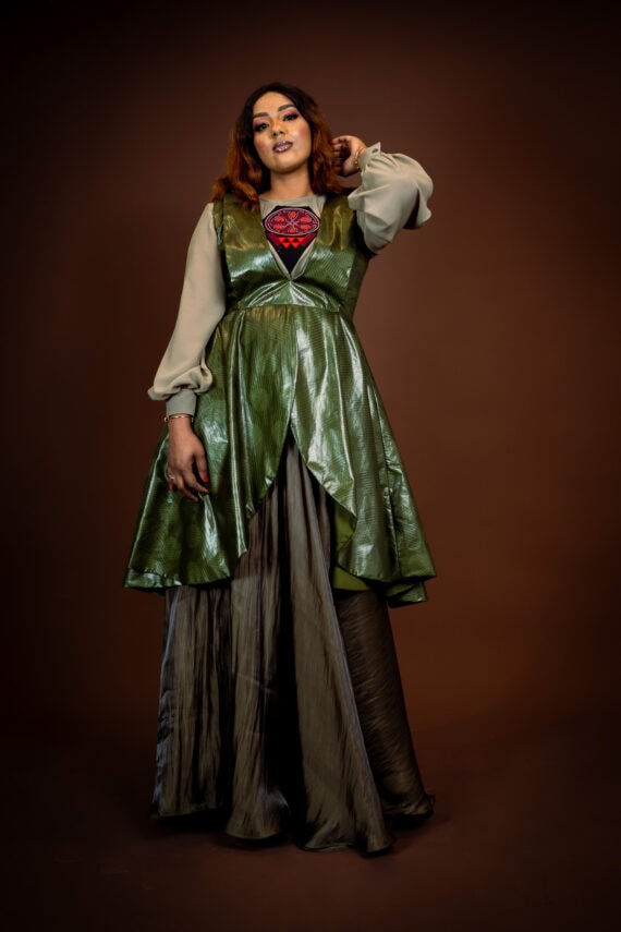 Shogun Combo Dress(Vert olive)