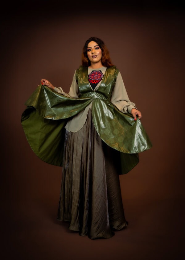 Shogun Combo Dress(Vert olive) - Image 3