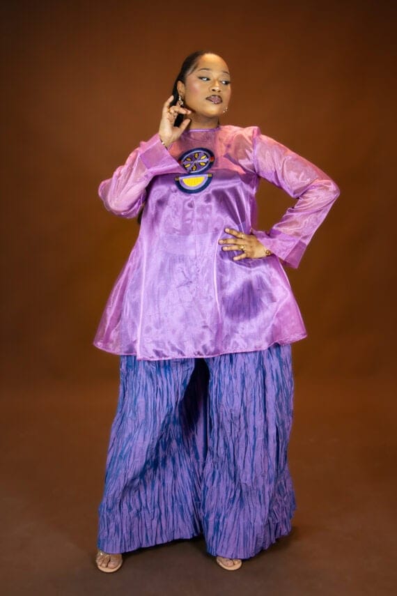 Ensemble Top Rivolta et bas large (Fuschia)