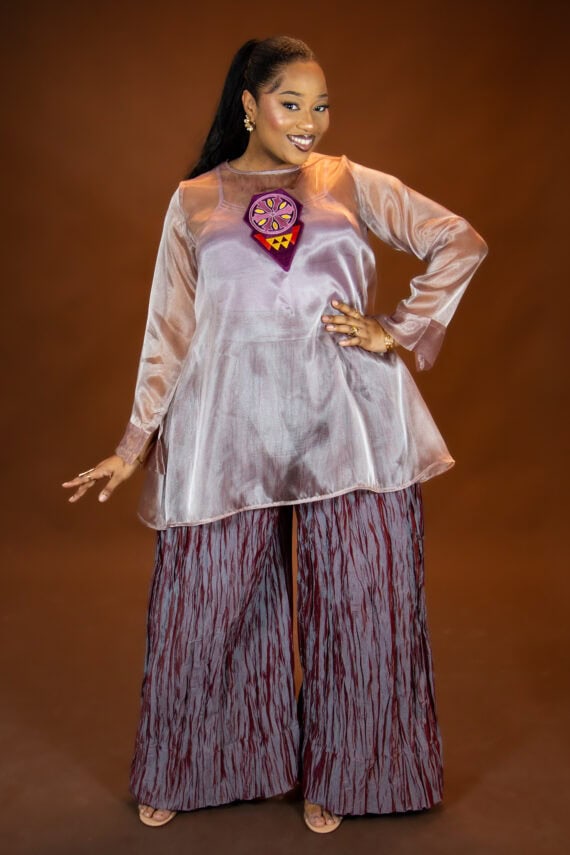 Ensemble Top Rivolta et bas large (Champagne)