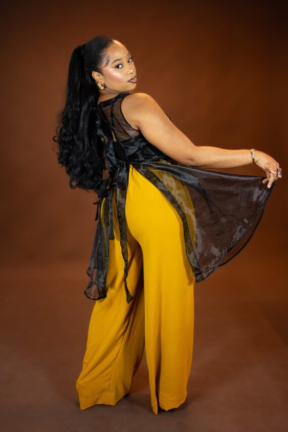 Ensemble Top Mamee et bas large (Jaune moutarde)