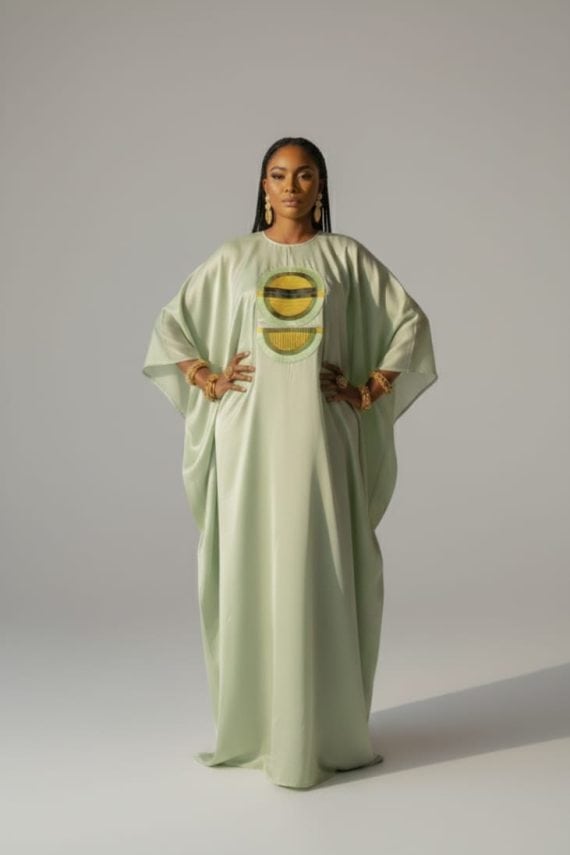 Boubou Sahara vert olive clair
