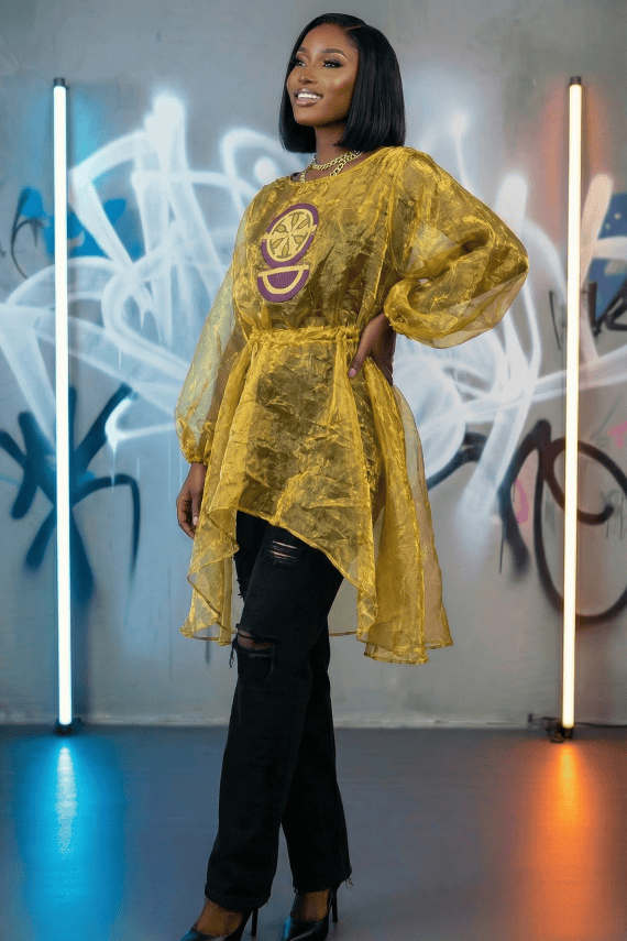 Top Peplum Aurora Amber Gold