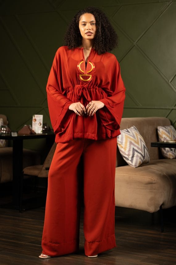 Ensemble tunique en chiffon de crêpe