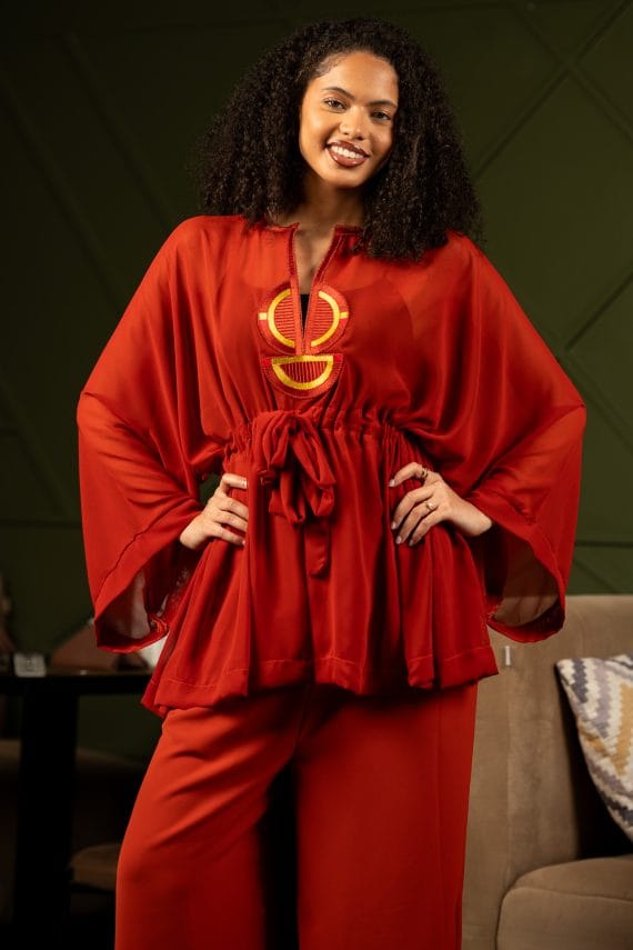 Ensemble tunique en chiffon de crêpe